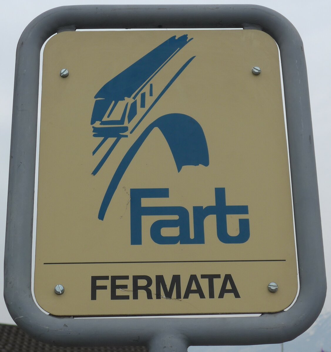 (188'846) - Fart-Haltestellenschild am 17. Februar 2018 in Ascona