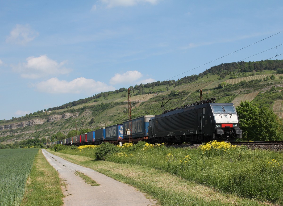 189 908-7 am 14. Mai 2015 bei Thngersheim am Main.