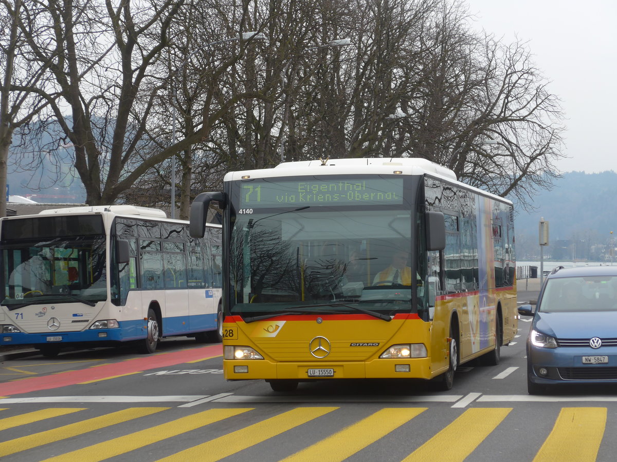(189'304) - Bucheli, Kriens - Nr. 28/LU 15'550 - Mercedes am 17. Mrz 2018 beim Bahnhof Luzern