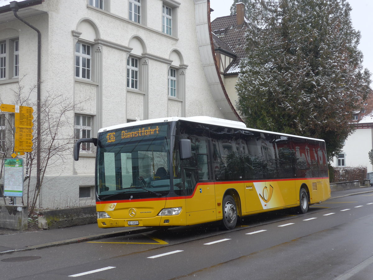 (189'467) - Brem, Wlflinswil - AG 14'618 - Mercedes am 19. Mrz 2018 beim Bahnhof Aarau