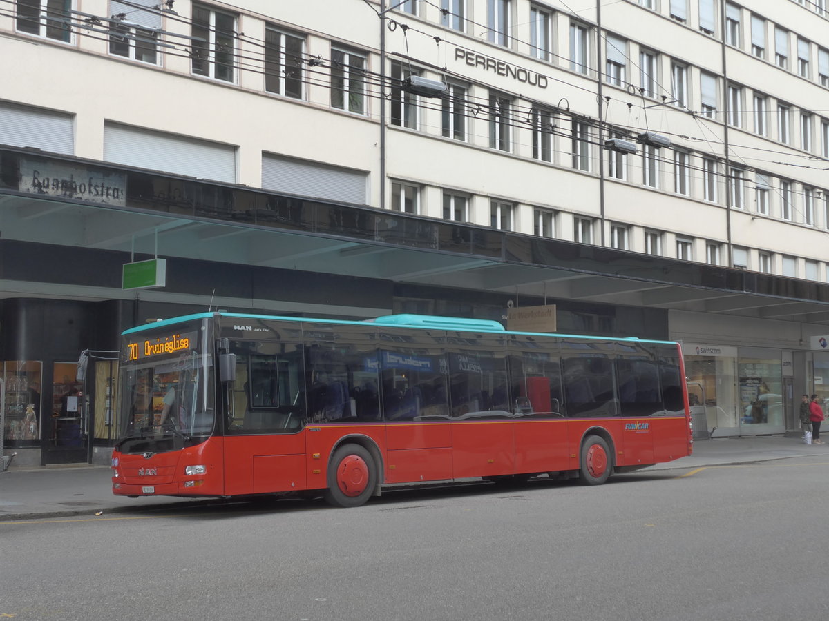 (189'624) - Funi-Car, Biel - Nr. 6/BE 99'306 - MAN am 26. Mrz 2018 beim Bahnhof Biel