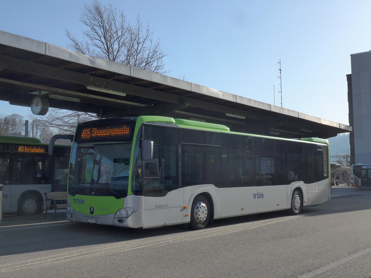 (190'012) - Busland, Burgdorf - Nr. 111/BE 755'111 - Mercedes am 7. April 2018 beim Bahnhof Burgdorf