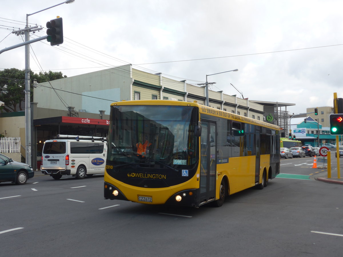 (191'572) - GO Wellington - Nr. 2310/CZZ672 - MAN/Designline (ex Red Bus, Christchurch Nr. 699) am 27. April 2018 in Wellington, Spital
