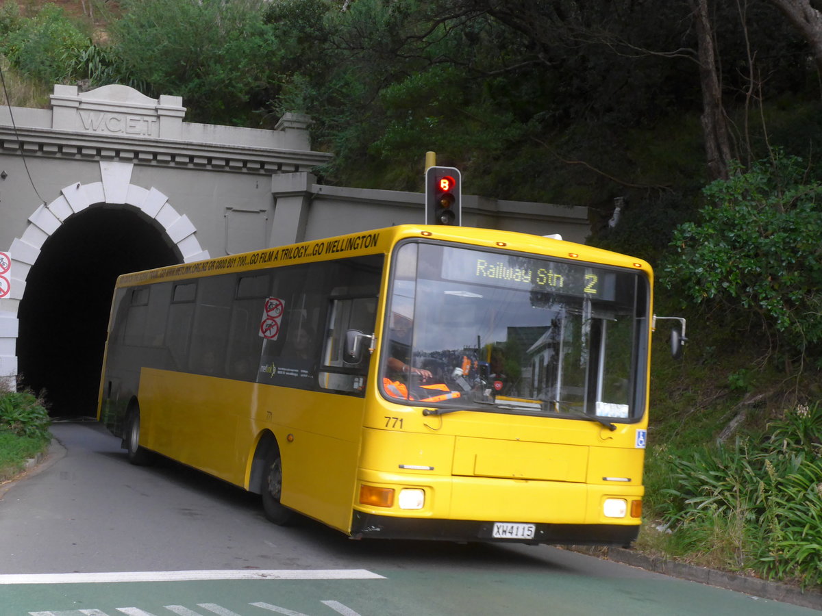 (191'796) - GO Wellington - Nr. 771/XW4115 - MAN/Designline am 27. April 2018 in Wellington, Hataitai Bus Tunnel