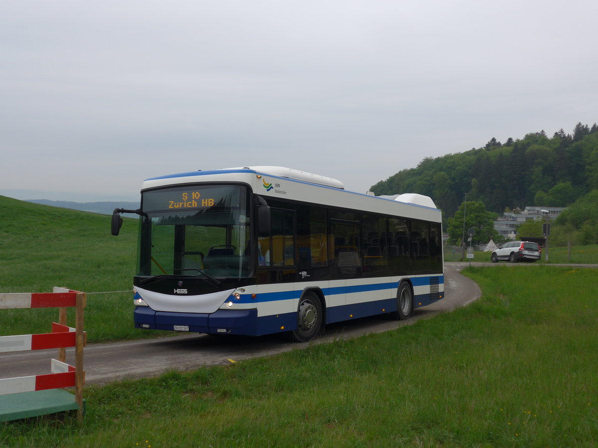 (192'303) - AHW Horgen - ZH 222'167 - Scania/Hess (ex ZVB Zug Nr. 140) am 3. Mai 2018 beim Bahnhof Ringlikon