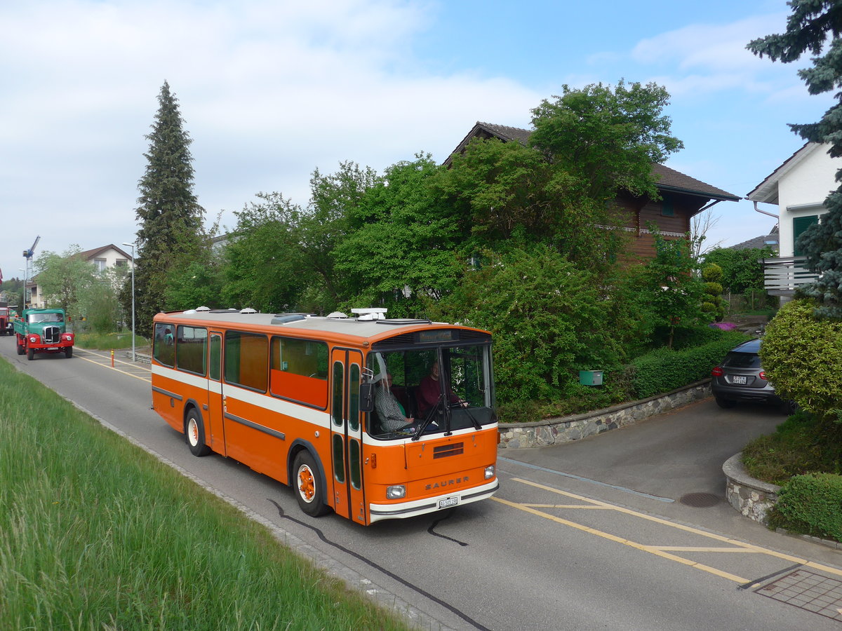 (192'515) - Mangold, Oberengstringen - AG 505'198 - Saurer/Hess (ex RhV Altsttten Nr. 45) am 5. Mai 2018 in Attikon, Bahnstrasse