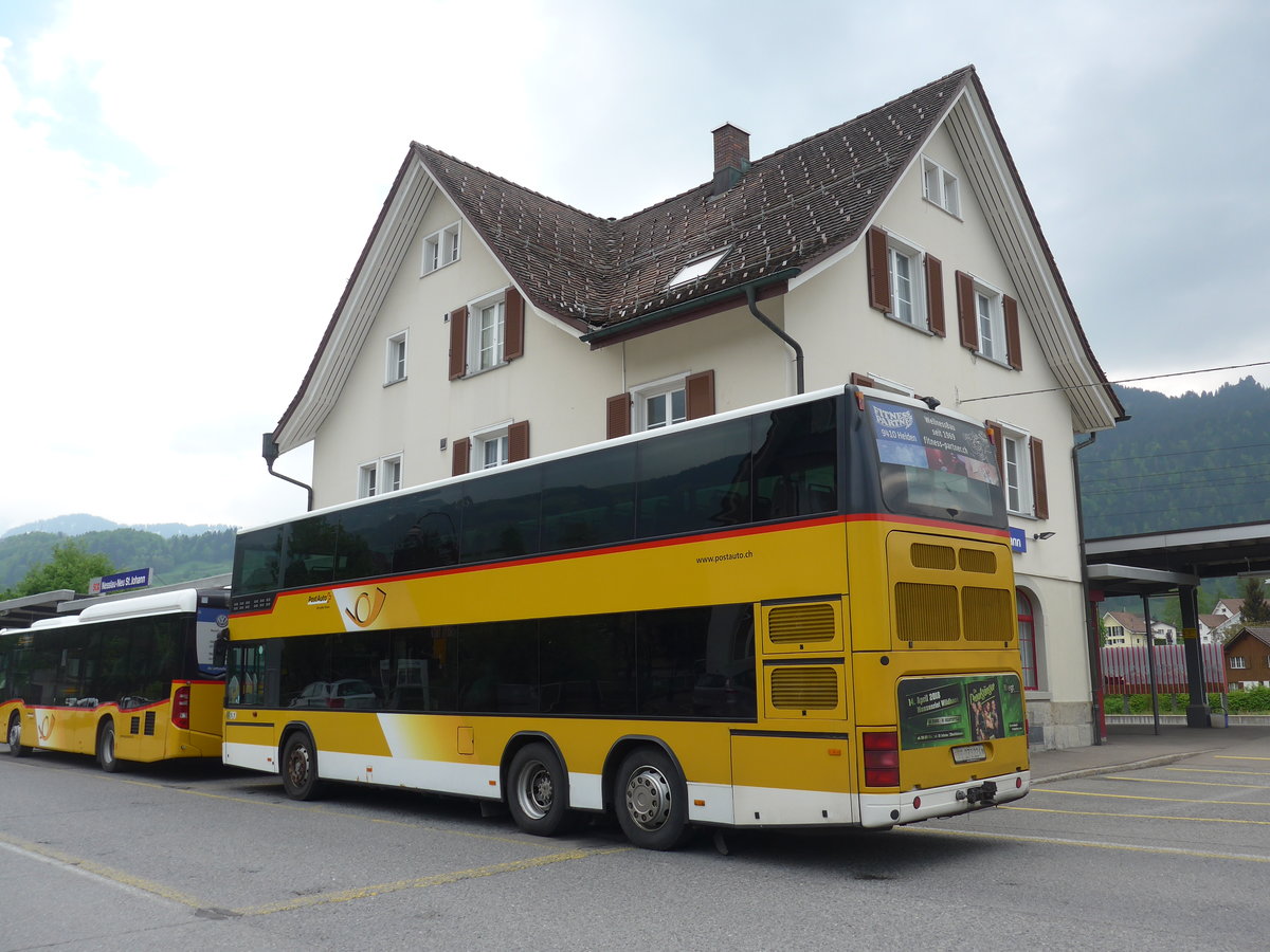 (192'755) - PostAuto Ostschweiz - SG 273'224 - Neoplan (ex AR 35'834; ex PostAuto Nordschweiz; ex P 27'804) am 5. Mai 2018 beim Bahnhof Nesslau-Neu St. Johann