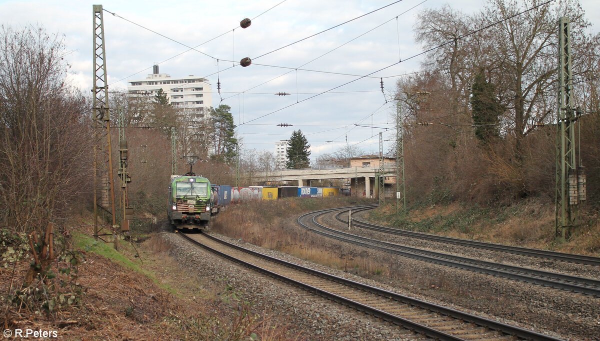 193 234-2  OFFROAD  mit KLV bei der Einfahrt in Rangierbahnhof Nürnberg. 17.02.24