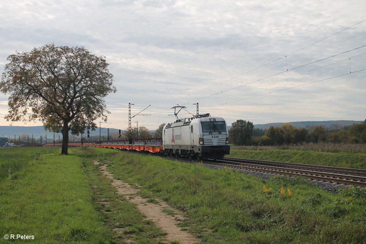 193 815 Überführt eine Leine Nagelneue Wascosa Coiltransportwagen 41`Sgmmns bei Retzbach-Zellingen. 21.10.24