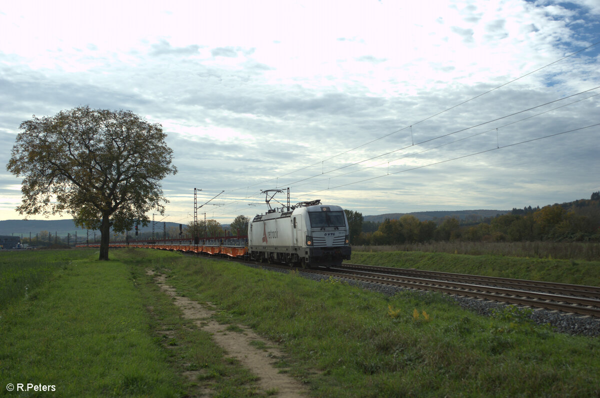 193 815 Überführt eine Leine Nagelneue Wascosa Coiltransportwagen 41`Sgmmns bei Retzbach-Zellingen. 21.10.24