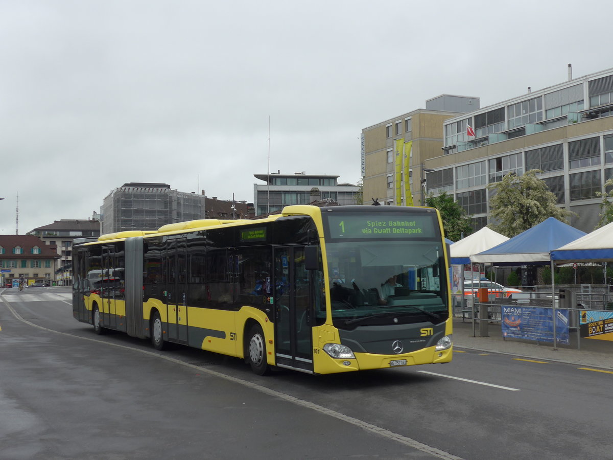 (193'012) - STI Thun - Nr. 161/BE 752'161 - Mercedes am 13. Mai 2018 beim Bahnhof Thun
