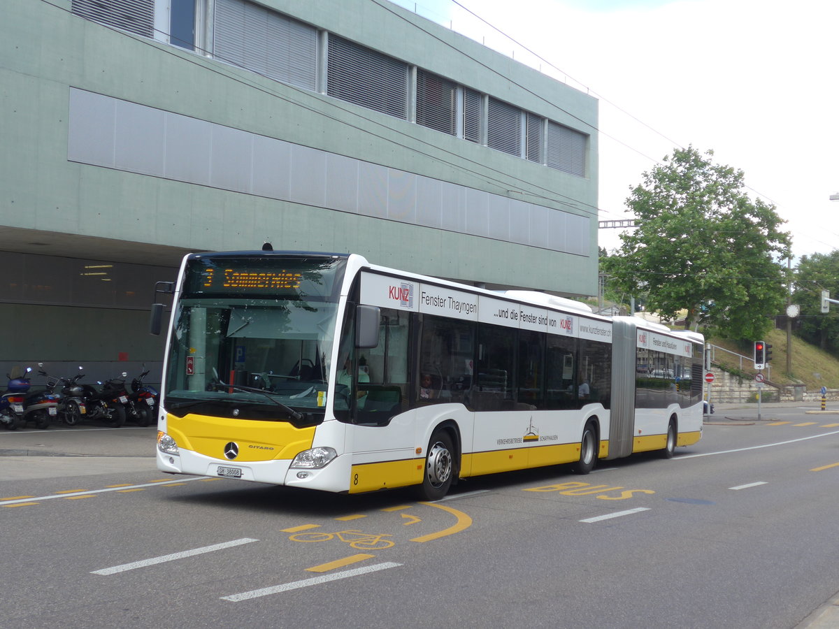 (193'935) - VBSH Schaffhausen - Nr. 8/SH 38'008 - Mercedes am 10. Juni 2018 beim Bahnhof Schaffhausen