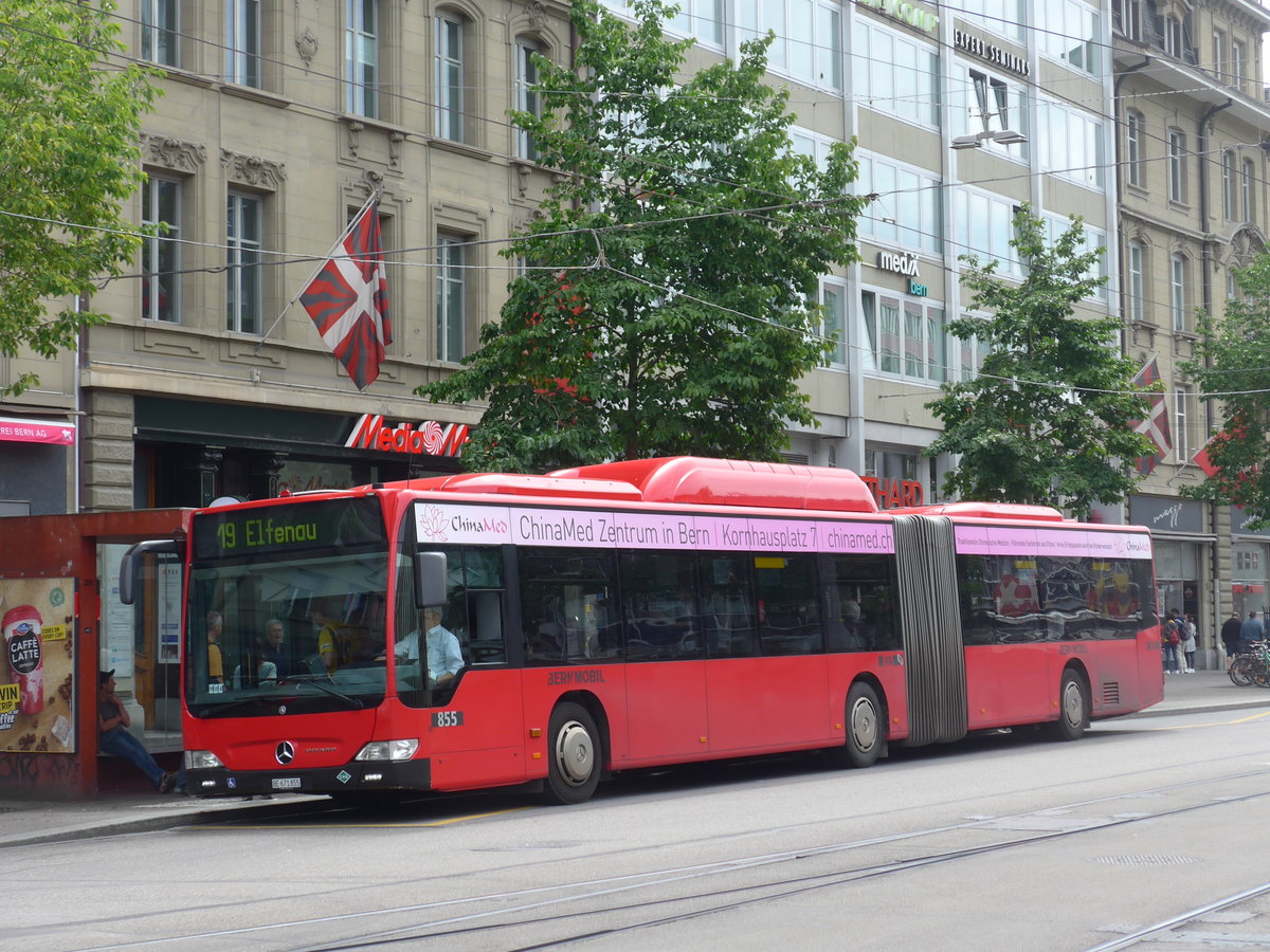(194'388) - Bernmobil, Bern - Nr. 855/BE 671'855 - Mercedes am 24. Juni 2018 beim Bahnhof Bern