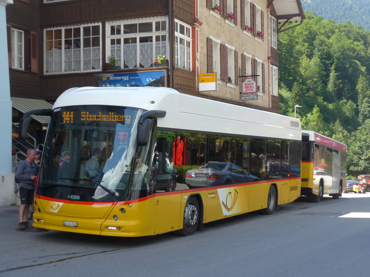 (194'447) - PostAuto Bern - BE 474'560 - Hess am 25. Juni 2018 beim Bahnhof Lauterbrunnen