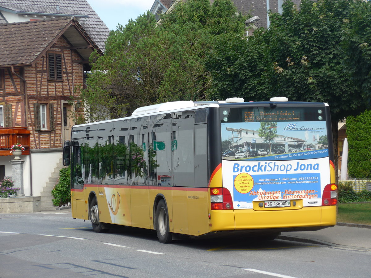 (194'535) - PostAuto Ostschweiz - SG 436'005 - MAN am 7. Juli 2018 in Benken, Post