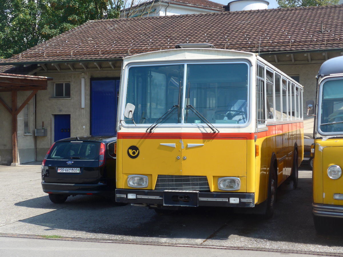 (194'556) - Oldie-Tours Zrisee, Wollerau - Saurer/Hess (ex Wohlgemuth, Hochwald) am 7. Juli 2018 in Uznach, Garage