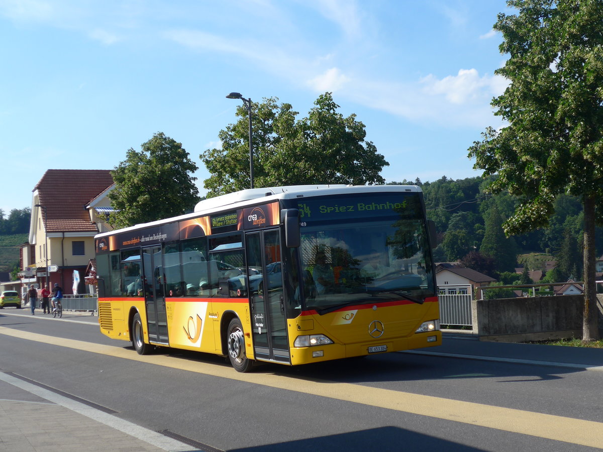 (194'743) - PostAuto Bern - Nr. 653'384 - Mercedes (ex Nr. 532; ex BE 610'544; ex BE 614'044) am 9. Juli 2018 beim Bahnhof Spiez