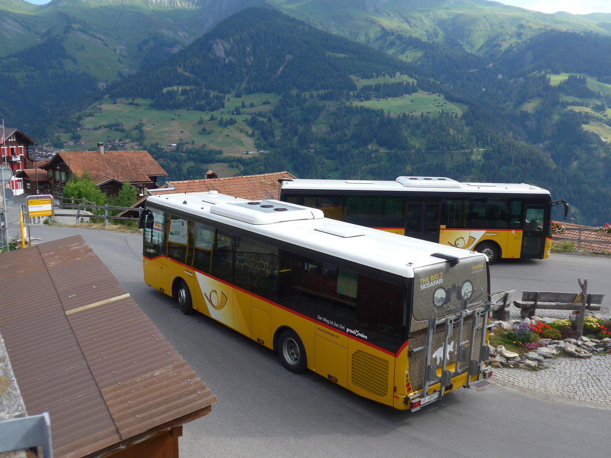 (194'802) - PostAuto Graubnden - GR 168'877 - Irisbus am 15. Juli 2018 in Tschiertschen, Kehrplatz