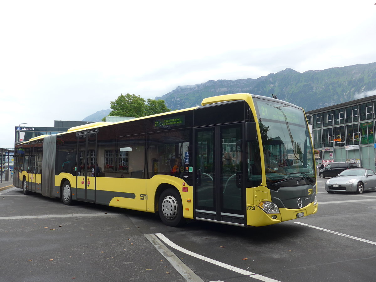 (195'024) - STI Thun - Nr. 172/BE 752'172 - Mercedes am 21. Juli 2018 beim Bahnhof Interlaken Ost
