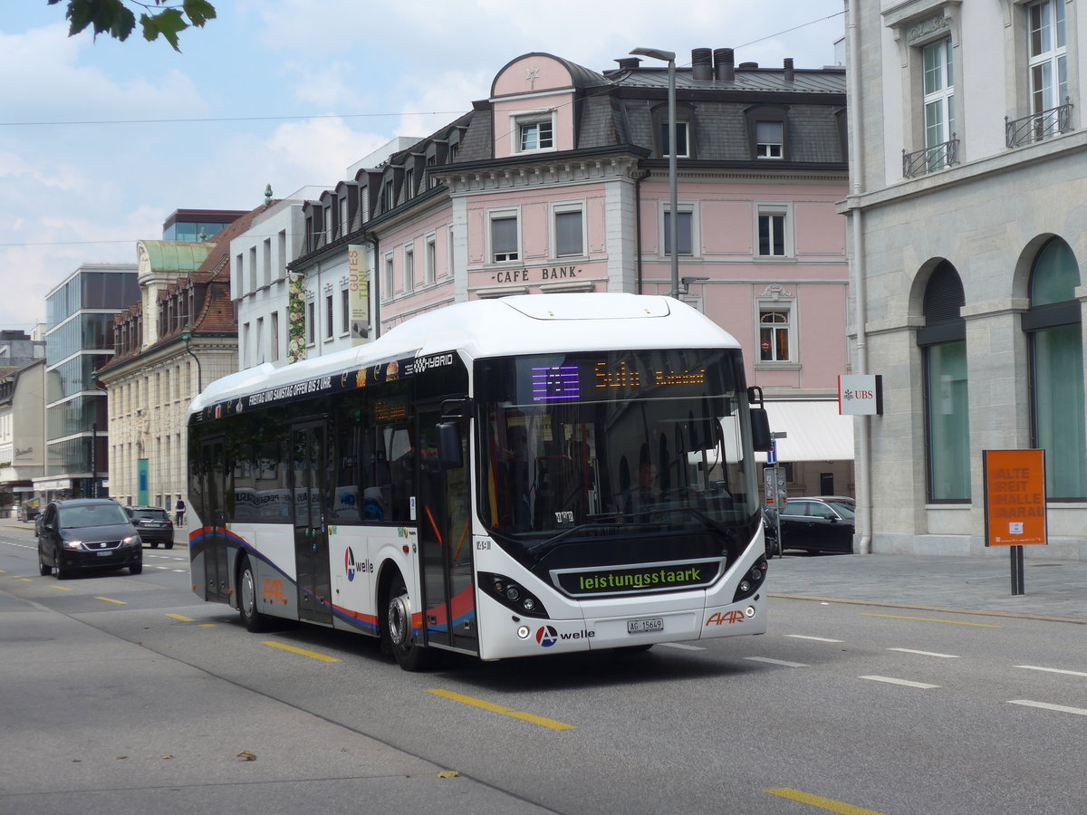 (195'087) - AAR bus+bahn, Aarau - Nr. 49/AG 15'649 - Volvo am 23. Juli 2018 beim Bahnhof Aarau