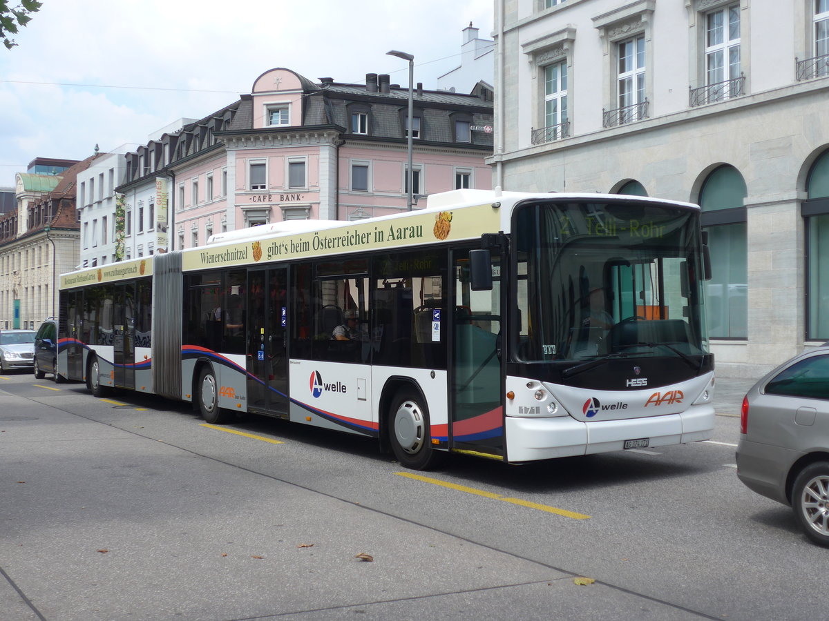 (195'089) - AAR bus+bahn, Aarau - Nr. 171/AG 374'171 - Scania/Hess am 23. Juli 2018 beim Bahnhof Aarau