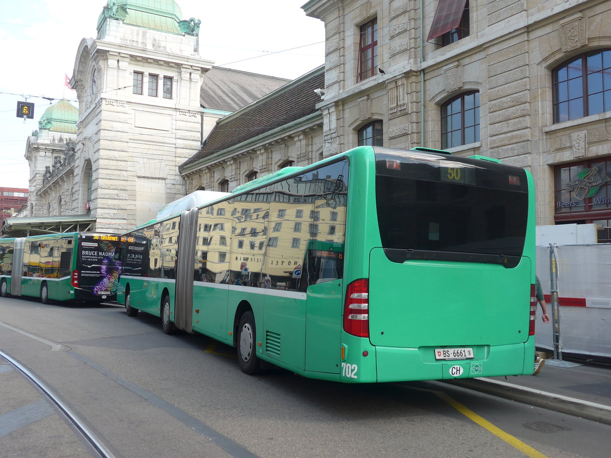 (195'175) - BVB Basel - Nr. 702/BS 6661 - Mercedes am 23. Juli 2018 beim Bahnhof Basel