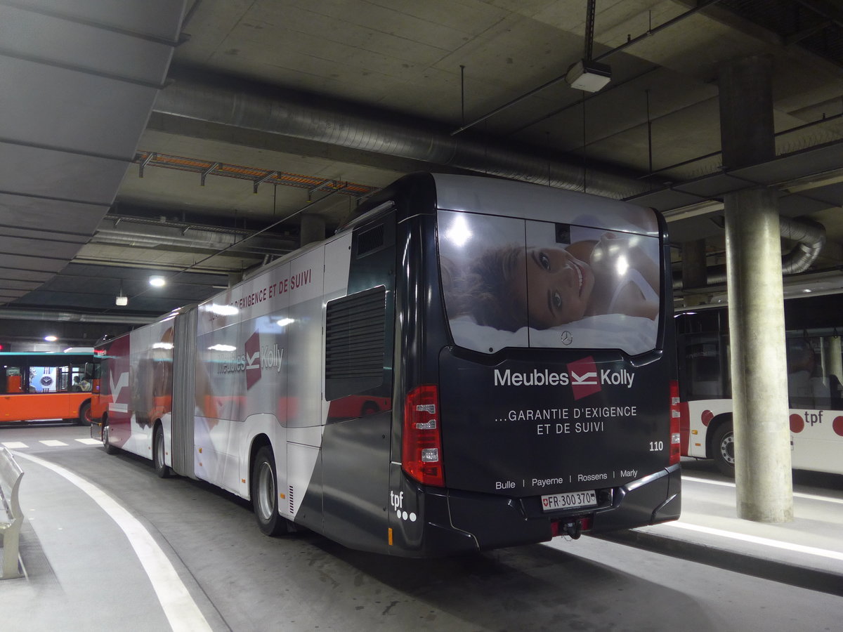 (195'356) - TPF Fribourg - Nr. 110/FR 300'370 - Mercedes am 31. Juli 2018 in Fribourg, Busbahnhof