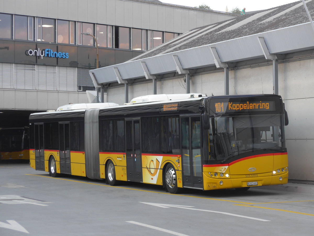 (195'366) - PostAuto Bern - Nr. 683/BE 813'683 - Solaris am 31. Juli 2018 in Bern, Postautostation