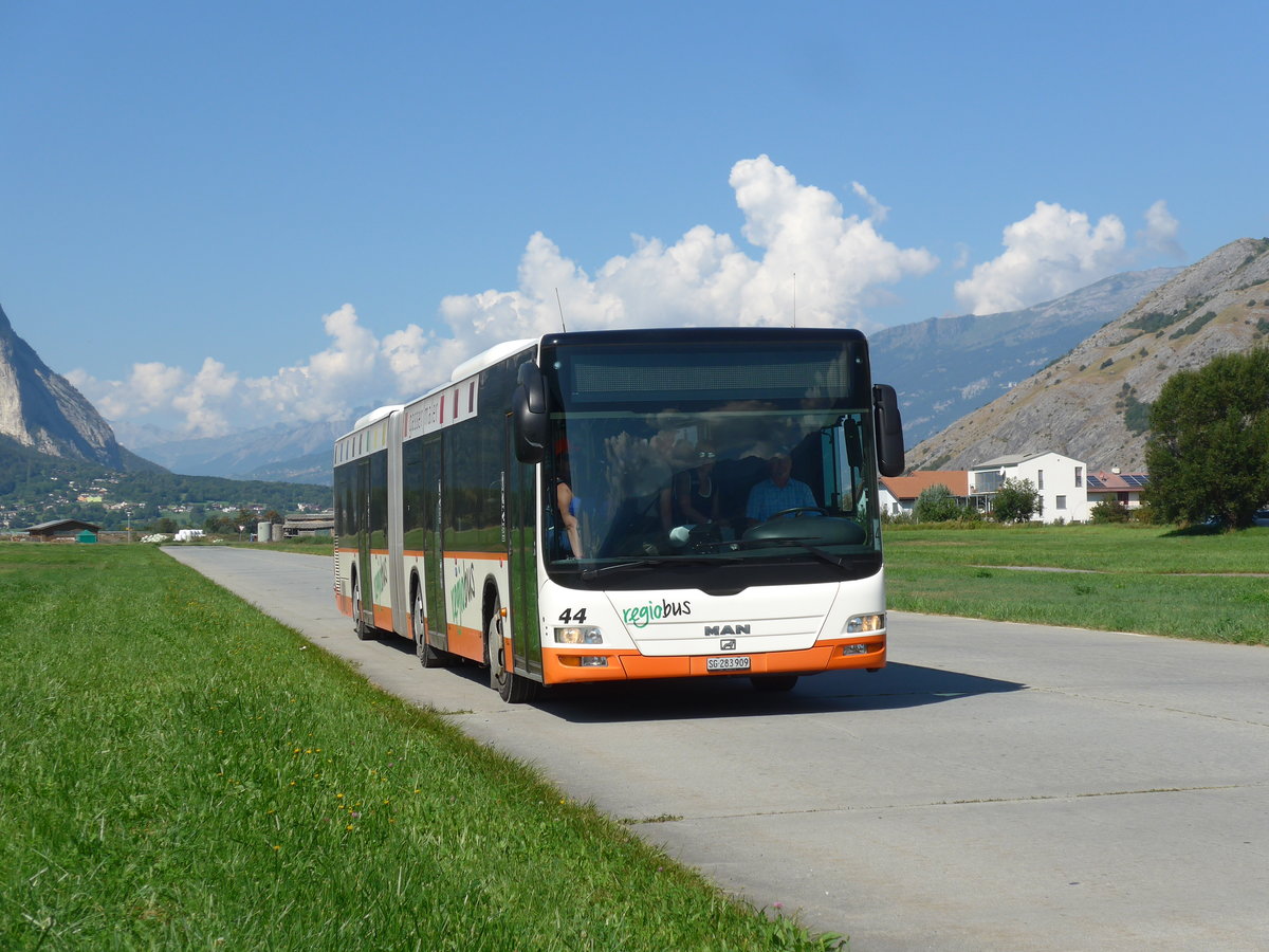 (196'024) - Regiobus, Gossau - Nr. 44/SG 283'909 - MAN am 19. August 2018 in Turtmann, Flugplatz