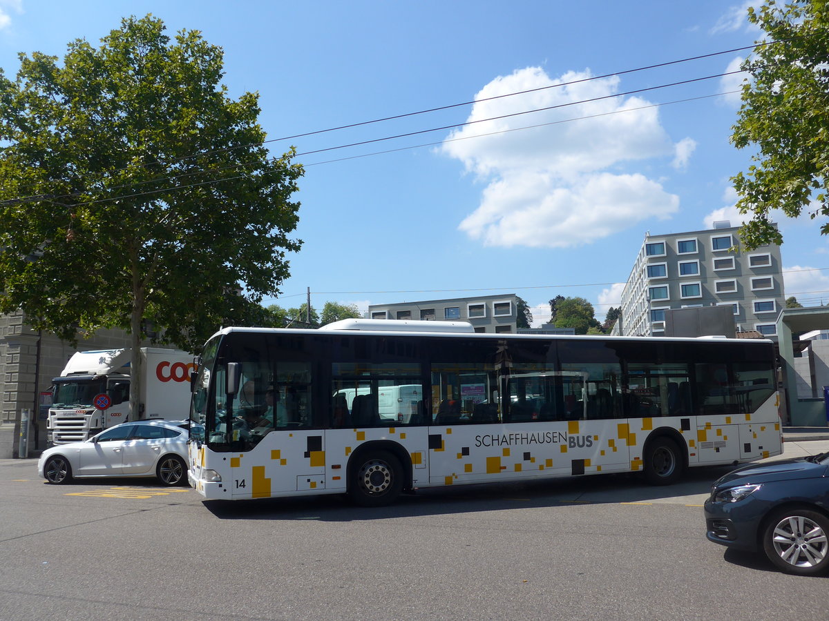(196'124) - SB Schaffhausen - Nr. 14/SH 54'314 - Mercedes am 20. August 2018 beim Bahnhof Schaffhausen