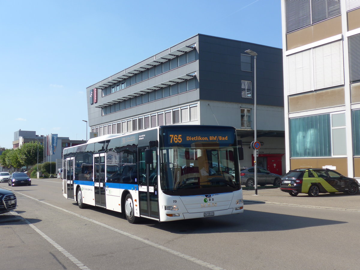 (196'171) - ATE Bus, Effretikon - Nr. 73/ZH 728'173 - MAN am 20. August 2018 in Kloten, Oberfeld