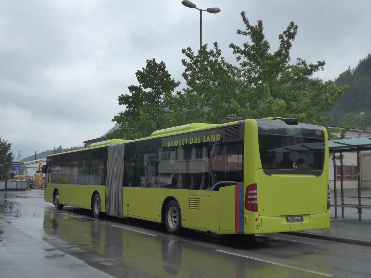 (196'268) - Aus Liechtenstein: LBA Vaduz - Nr. 51/FL 39'851 - Mercedes am 1. September 2018 beim Bahnhof Feldkirch