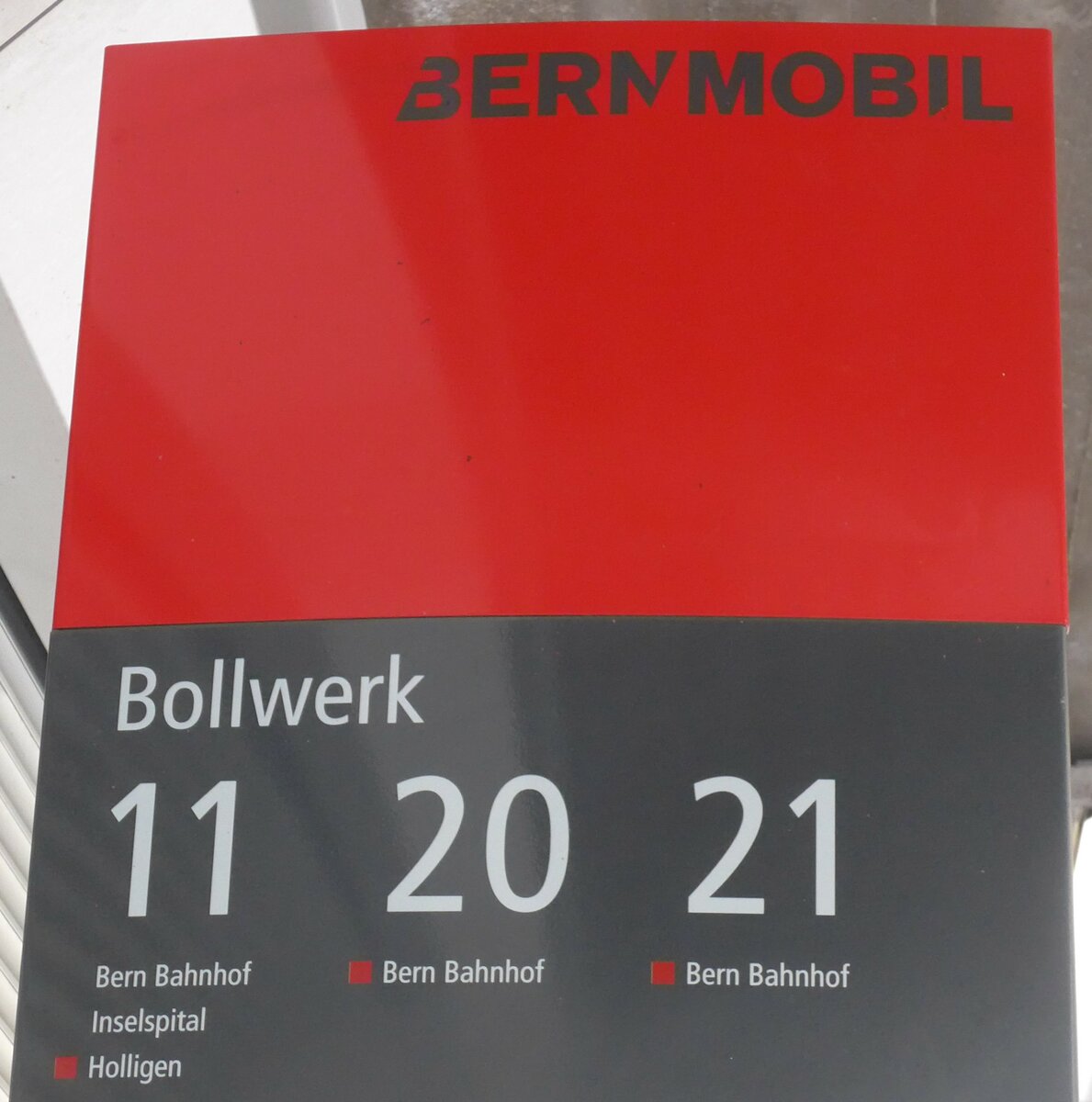 (196'358) - BERNMOBIL-Haltestellenschild - Bern, Bollwerk - am 1. September 2018