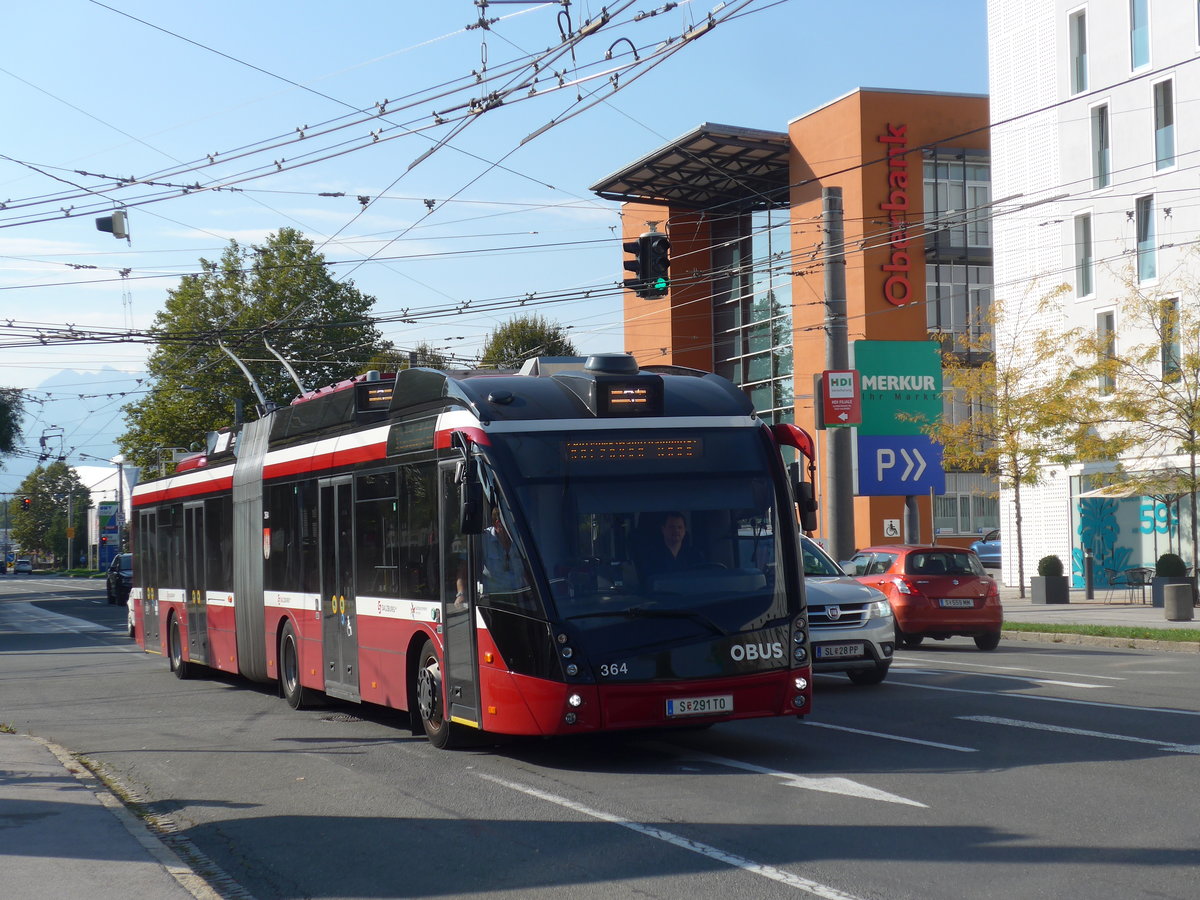 (197'103) - OBUS Salzburg - Nr. 364/S 291 TO - Solaris Gelenktrolleybus am 13. September 2018 in Salzburg, Polizeidirektion