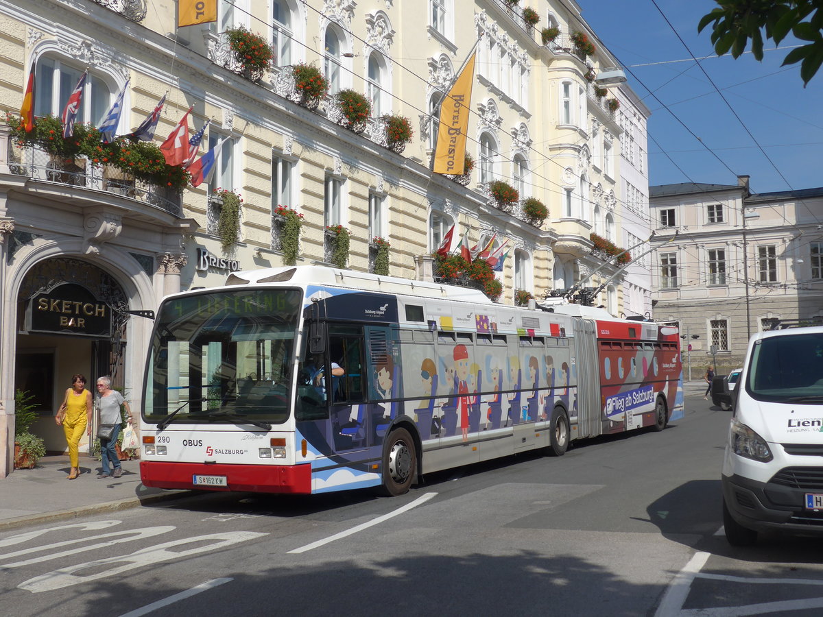 (197'233) - OBUS Salzburg - Nr. 290/S 162 KW - Van Hool Gelenktrolleybus am 13. September 2018 in Salzburg, Makartplatz