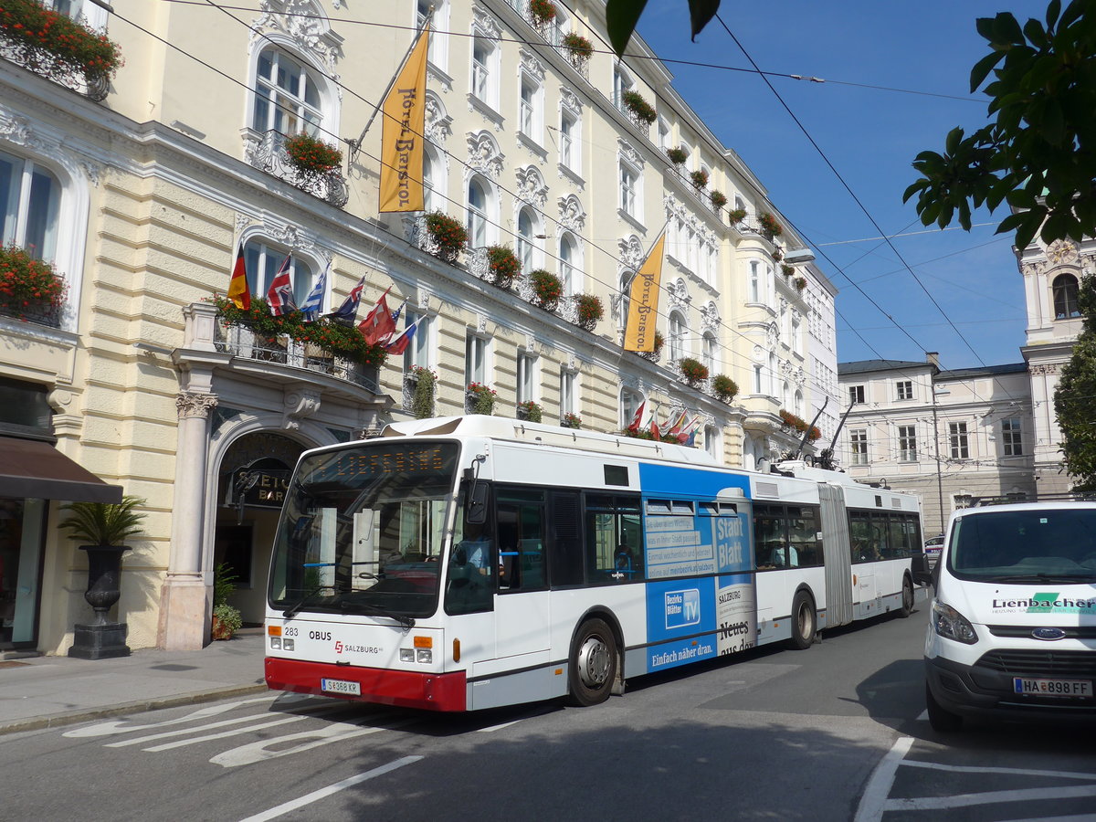 (197'248) - OBUS Salzburg - Nr. 283/S 368 KR - Van Hool Gelenktrolleybus am 13. September 2018 in Salzburg, Makartplatz