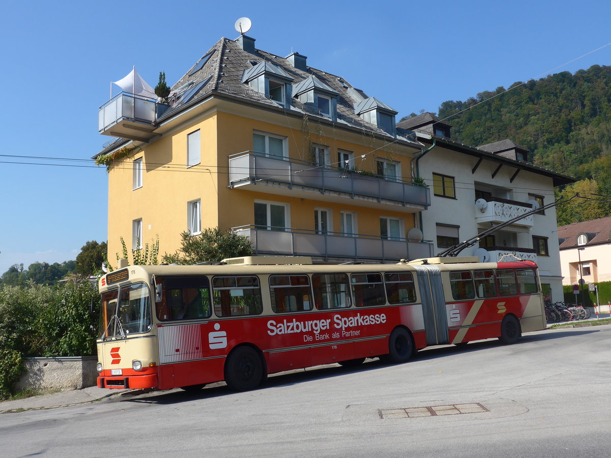 (197'281) - SSV Salzburg (POS) - Nr. 178/S 371 JL - Grf&Stift Gelenktrolleybus am 13. September 2018 in Salzburg, Ludwig-Schmederer-Platz