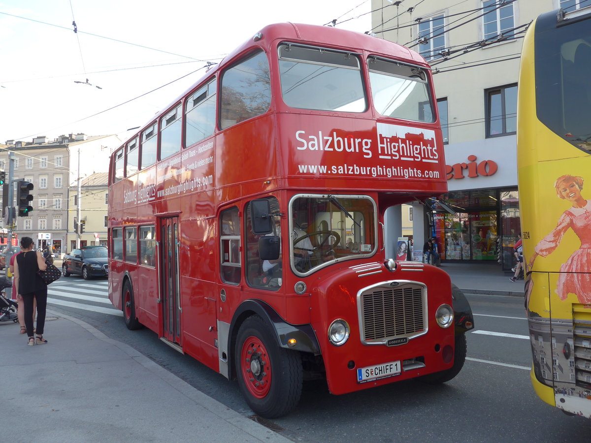 (197'315) - Salzburghighlights, Salzburg - S CHIFF 1 - Lodekka (ex Londonbus) am 13. September 2018 in Salzburg, Hanuschplatz