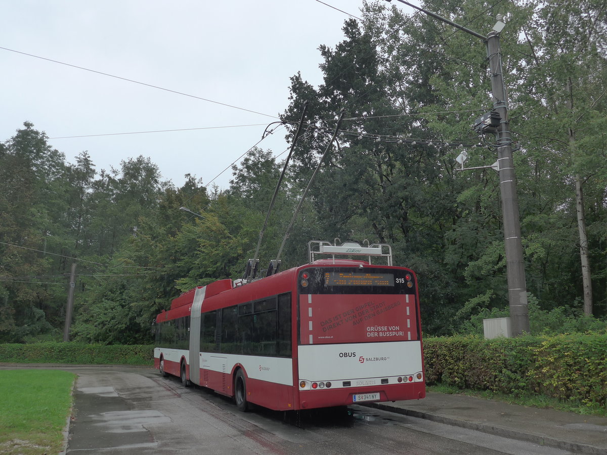 (197'469) - OBUS Salzburg - Nr. 315/S 341 NY - Solaris Gelenktrolleybus am 14. September 2018 in Salzburg, Salzachsee