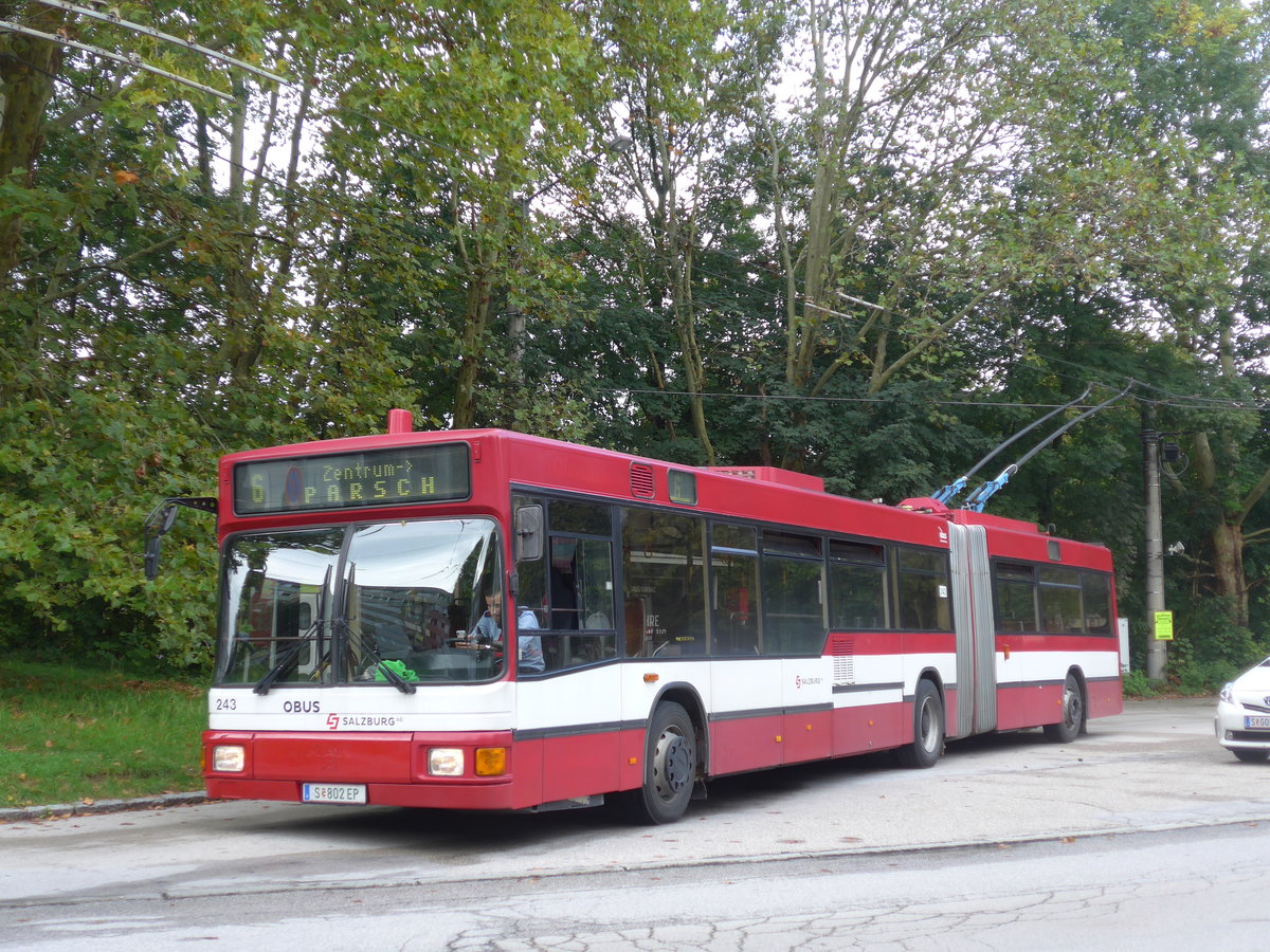 (197'539) - OBUS Salzburg - Nr. 243/S 802 EP - Grf&Stift Gelenktrolleybus (ex Nr. 9663) am 14. September 2018 in Salzburg, Itzling West