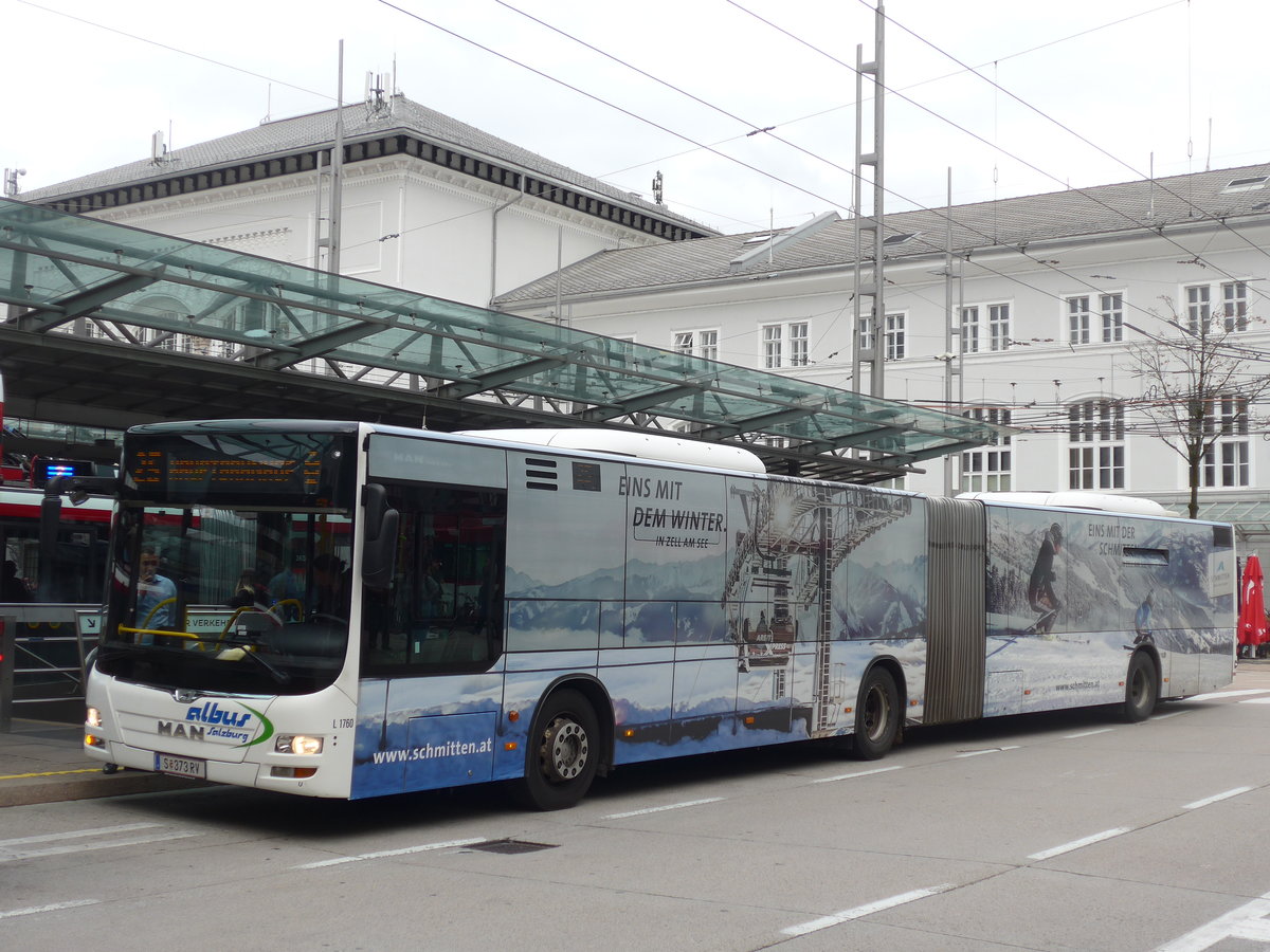 (197'557) - Albus, Salzburg - Nr. L1760/S 373 RV - MAN am 14. September 2018 beim Bahnhof Salzburg