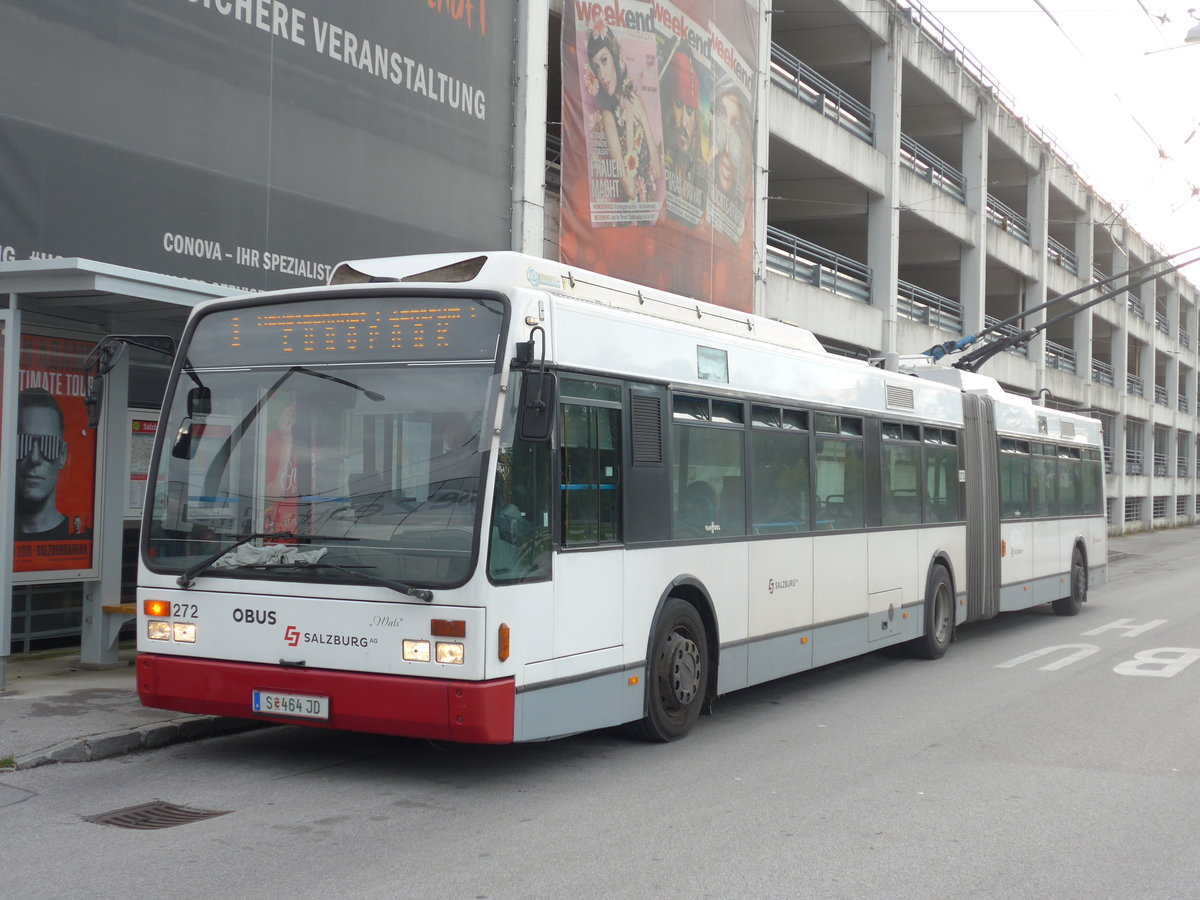 (197'560) - OBUS Salzburg - Nr. 272/S 464 JD - Van Hool Gelenktrolleybus (ex Nr. 0372) am 14. September 2018 in Salzburg, Salzburgarena