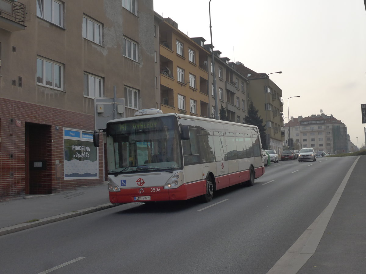 (198'513) - DPP Praha - Nr. 3506/4AF 9828 - Irisbus-Karosa am 19. Oktober 2018 in Praha, Ndraz Podbaba