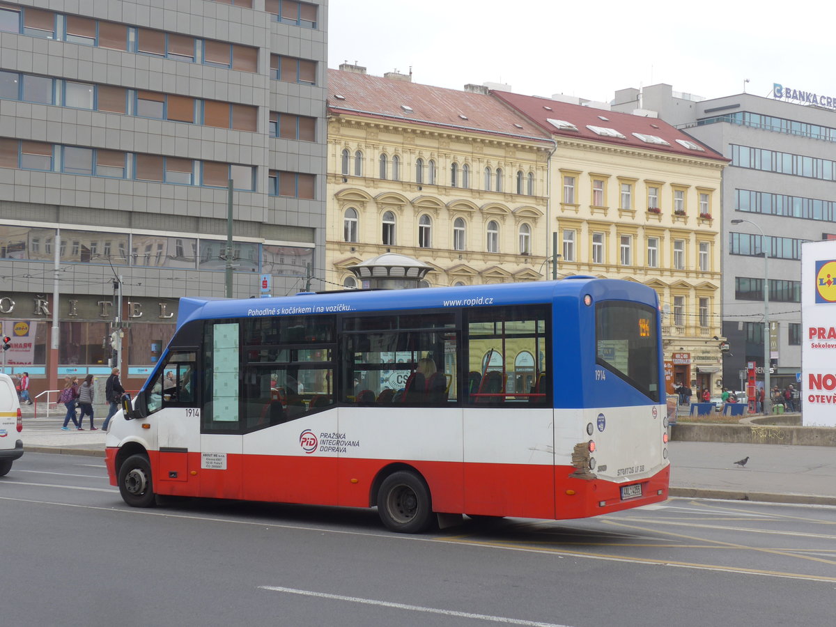 (198'563) - About me, Praha - Nr. 1914/4AL 4255 - Irisbus/Stratos am 19. Oktober 2018 in Praha, Florenc