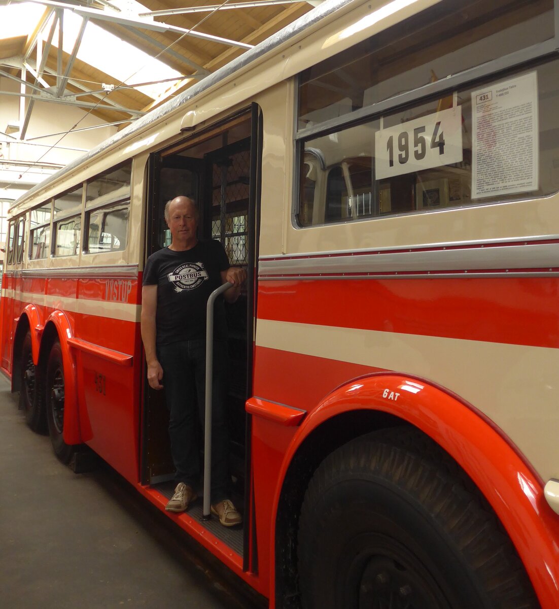 (198'848) - DPP Praha - Nr. 431 - Tatra Trolleybus (ex DPB Bratislava; ex DPMIJ Liberec; ex DPP Praha Nr. 431) am 20. Oktober 2018 in Praha, PNV-Museum (Teilaufnahme)