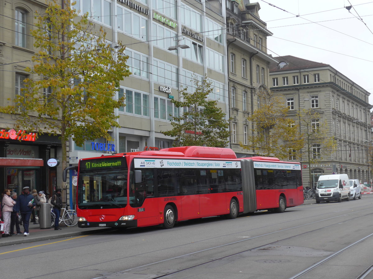(199'131) - Bernmobil, Bern - Nr. 864/BE 671'864 - Mercedes am 29. Oktober 2018 beim Bahnhof Bern