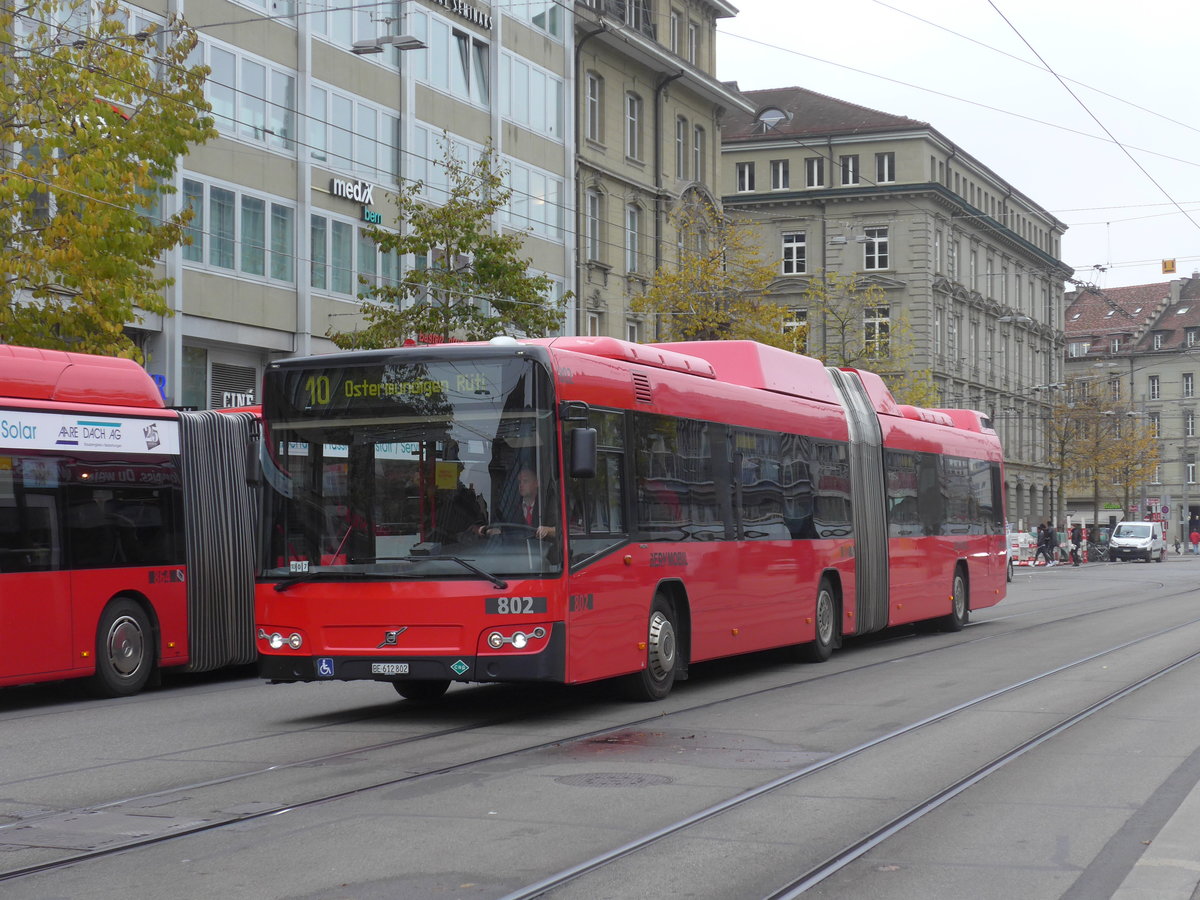 (199'133) - Bernmobil, Bern - Nr. 802/BE 612'802 - Volvo am 29. Oktober 2018 beim Bahnhof Bern