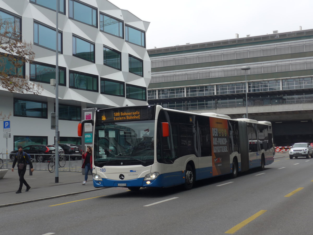 (199'364) - VBL Luzern - Nr. 183/LU 241'270 - Mercedes am 18. November 2018 in Luzern, Frohburgstrasse