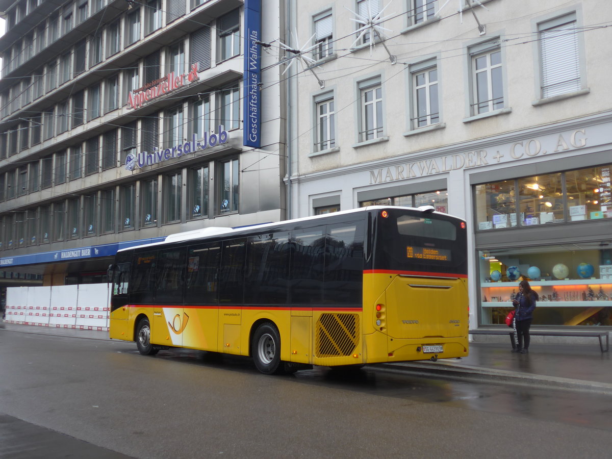 (199'492) - PostAuto Ostschweiz - SG 443'903 - Volvo am 24. November 2018 beim Bahnhof St. Gallen