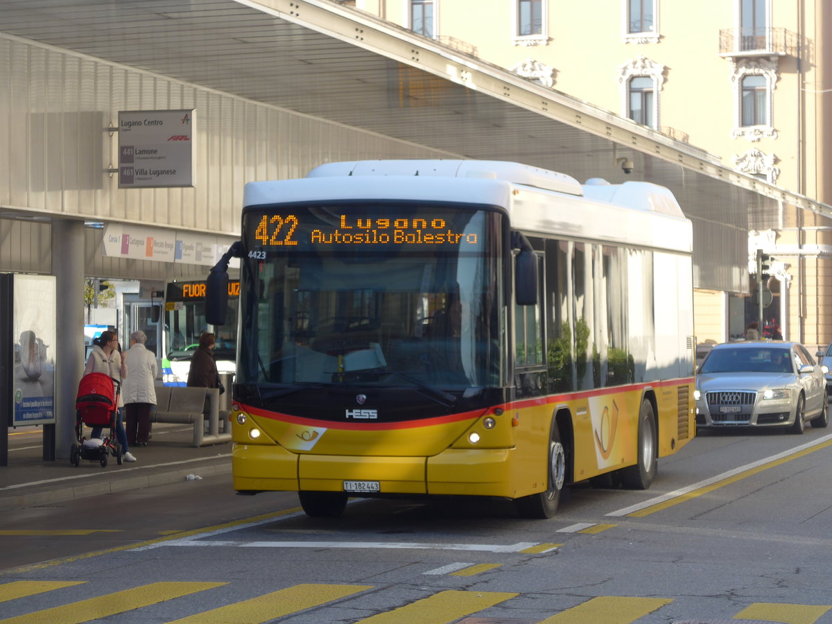 (199'676) - Autopostale, Croglio - TI 182'443 - Scania/Hess am 7. Dezember 2018 in Lugano, Centro
